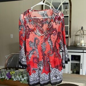 Red Paisley Women's Top/Tunic